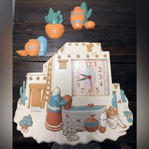 1995 Burwood Homco Southwest Clock & Wall Decor